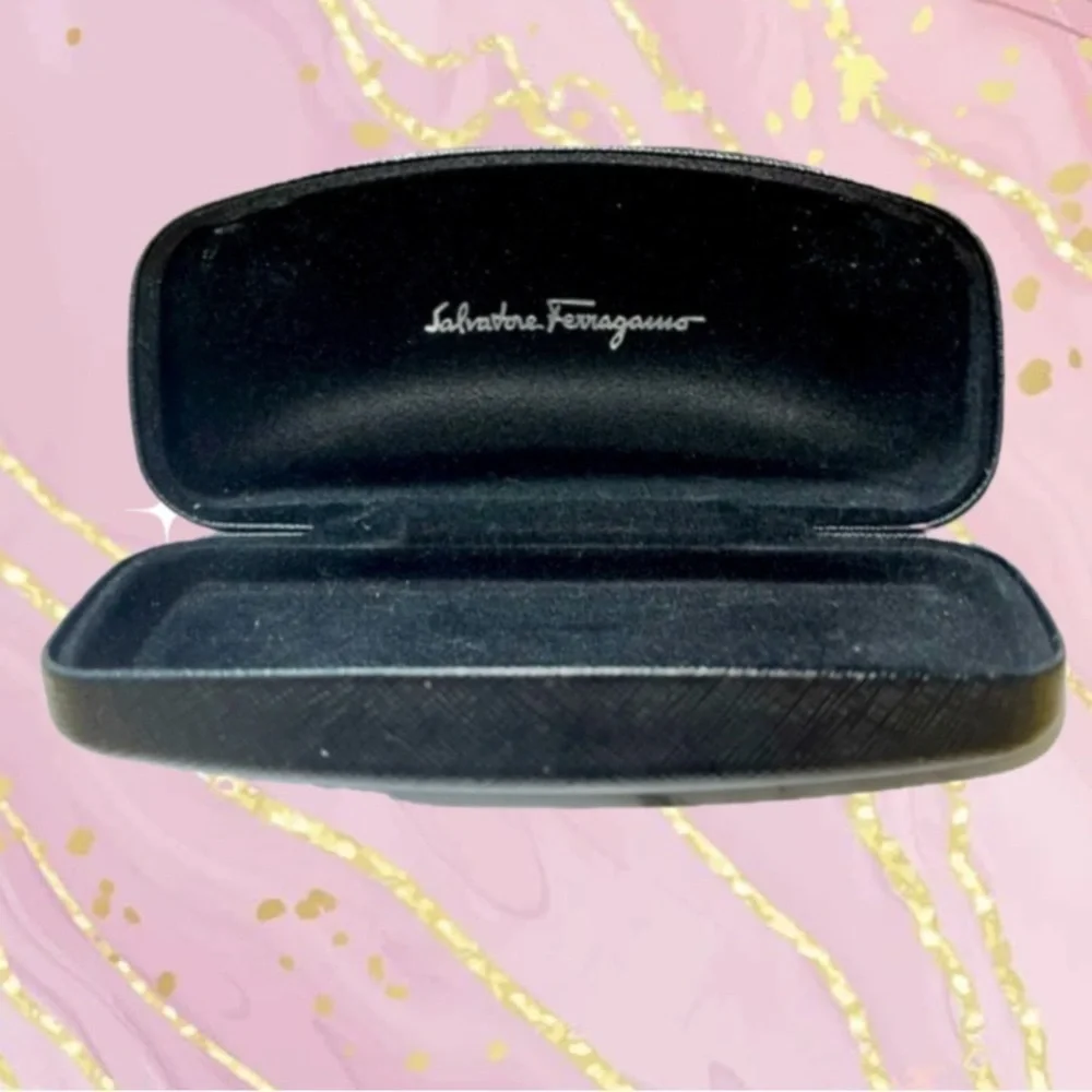 Salvatore Ferragamo Eyeglass or Sunglasses Hard CASE ONLY clamshell design, Blk